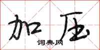 段相林加压行书怎么写