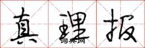 段相林真理报行书怎么写