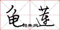 段相林龟莲行书怎么写
