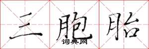 黄华生三胞胎楷书怎么写