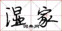 段相林湿家行书怎么写