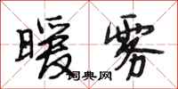 段相林暖雾行书怎么写