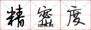 段相林精密度行书怎么写