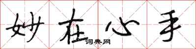 段相林妙在心手行书怎么写