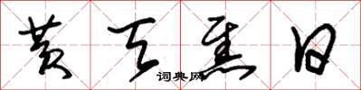 朱锡荣黄天焦日草书怎么写