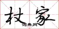 段相林杖家行书怎么写