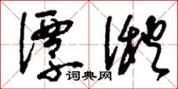 刘少英潭湫草书怎么写
