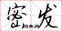 钱沛云密发行书怎么写