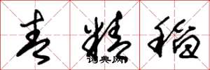 朱锡荣青精稻草书怎么写