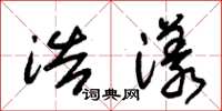 朱锡荣浩漾草书怎么写