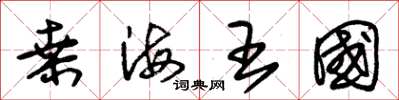 朱锡荣桑海王国草书怎么写