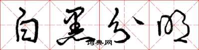 曾庆福白黑分明草书怎么写