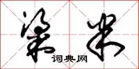 朱锡荣粱米草书怎么写