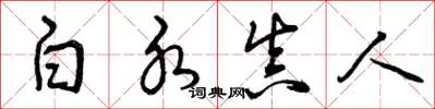 曾庆福白水真人草书怎么写