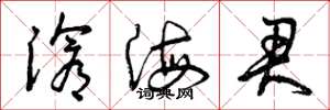 曾庆福沧海君草书怎么写