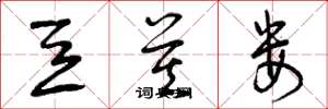 曾庆福豆莫娄草书怎么写