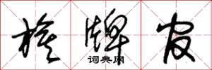 朱锡荣旗牌官草书怎么写