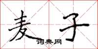 侯登峰麦子楷书怎么写