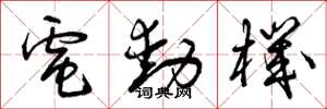 曾庆福电动机草书怎么写