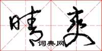 曾庆福晴爽草书怎么写