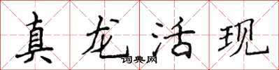 侯登峰真龙活现楷书怎么写