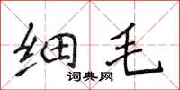 侯登峰细毛楷书怎么写
