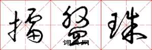 曾庆福擂盘珠草书怎么写