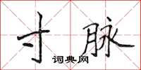 侯登峰寸脉楷书怎么写