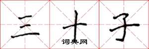 侯登峰三十子楷书怎么写