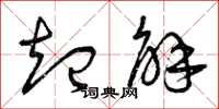 曾庆福起解草书怎么写