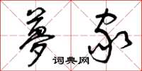 曾庆福梦家草书怎么写