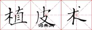 黄华生植皮术楷书怎么写