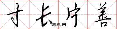 钱沛云寸长片善行书怎么写