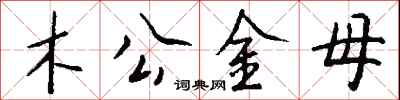 钱沛云木公金母行书怎么写