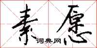 钱沛云素愿行书怎么写
