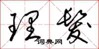 梁锦英理发草书怎么写