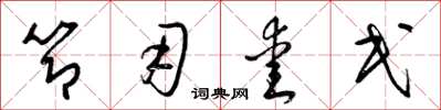 梁锦英节用爱民草书怎么写