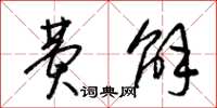 梁锦英费解草书怎么写