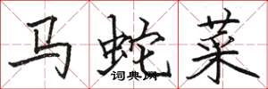 骆恒光马蛇菜楷书怎么写