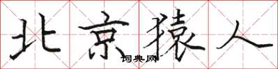 骆恒光北京猿人楷书怎么写