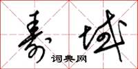 梁锦英寿域草书怎么写