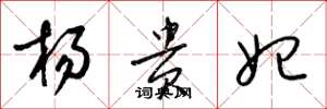 梁锦英杨贵妃草书怎么写