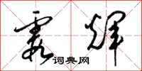 梁锦英霞辉草书怎么写