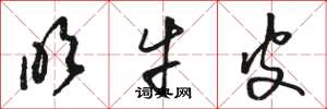 骆恒光吹牛皮草书怎么写