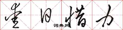 骆恒光爱日惜力草书怎么写