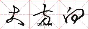 骆恒光大方向草书怎么写