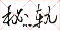 骆恒光秘轨草书怎么写
