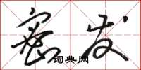 骆恒光密发草书怎么写