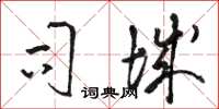骆恒光司城草书怎么写