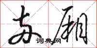 骆恒光两厢草书怎么写